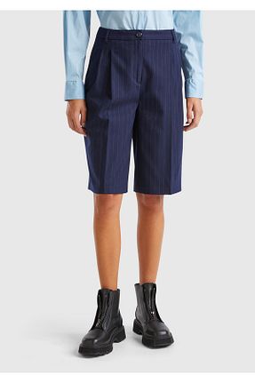 شلوارک و برمودا سرمه ای زنانه پارچه United Colors of Benetton - کد 863511868