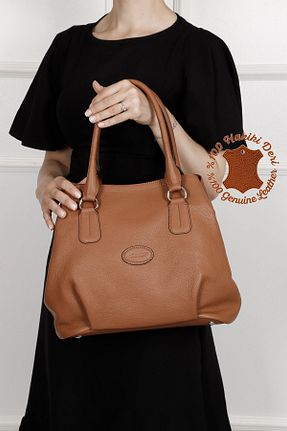 کیف دوشی قهوه ای زنانه چرم خالص GÖNDERİ(R) - کد 753267203