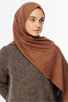شال قهوه ای زنانه پنبه پلی استر Mooncorn - کد 863621134