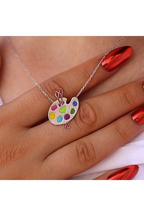 گردنبند نقره صورتی زنانه 925 عیار Takı Boom - کد 133929818