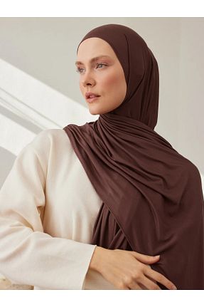 روسری قهوه ای ساده Femple Modest - کد 838257692