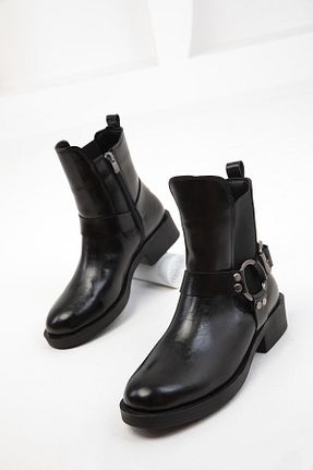 بوت / نیم بوت مشکی زنانه پاشنه تخت SOHO - کد 859178327