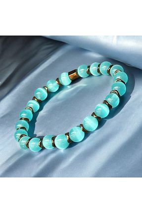 دستبند جواهر آبی زنانه سنگ طبیعی LULU CARLA Tasarım Atölyesi - کد 862405101