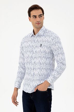 پیراهن سفید مردانه یقه پیراهنی U.S. Polo Assn. - کد 862476541