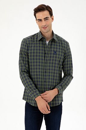 پیراهن سبز مردانه یقه پیراهنی U.S. Polo Assn. - کد 862449895