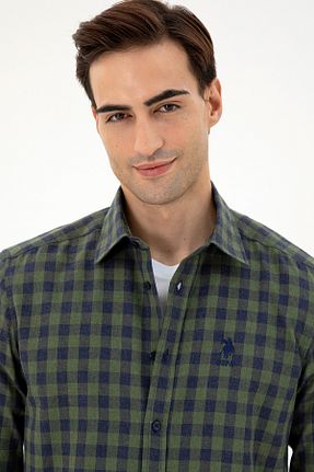 پیراهن سبز مردانه یقه پیراهنی U.S. Polo Assn. - کد 862449895