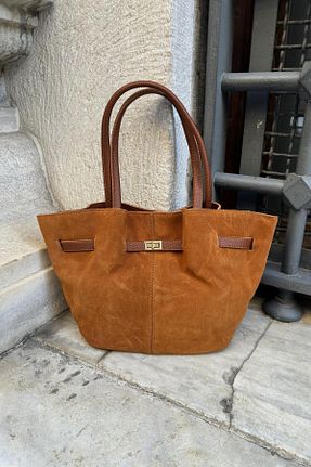کیف دوشی قهوه ای زنانه چرم خالص leonas - کد 851183226