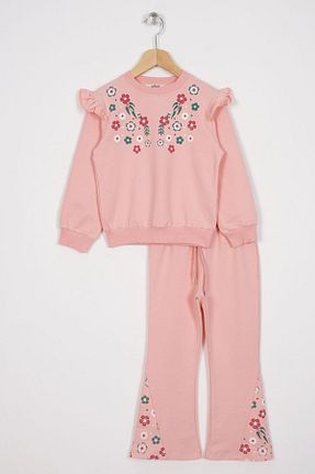 ست بالاتنه و پائین تنه صورتی بچه گانه بافتنی zepkids - کد 841442892
