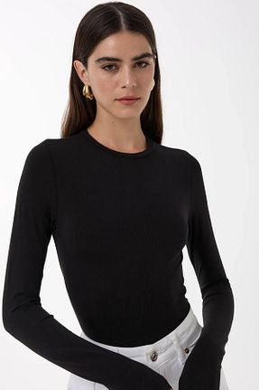 بلوز مشکی زنانه ساده Hiccup - کد 859125025