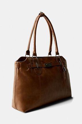 کیف دستی قهوه ای زنانه چرم مصنوعی Bershka - کد 862483952