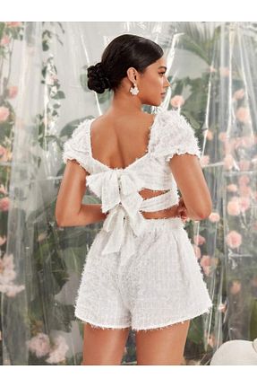 ست بالاتنه و پائین تنه سفید زنانه بافتنی FASHION COCKTAIL - کد 862485439