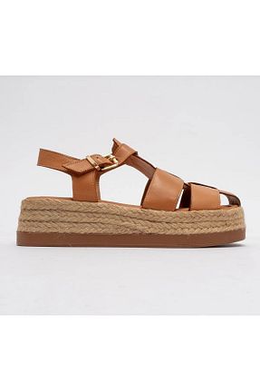 صندل قهوه ای زنانه پاشنه تخت Butik - کد 860280213