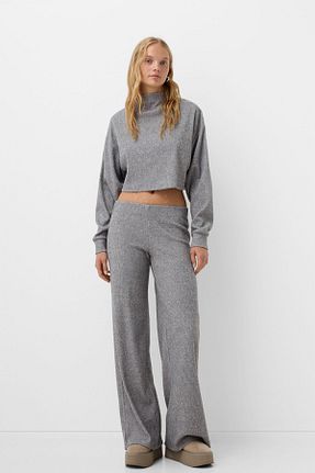 شلوار طوسی زنانه پلی استر Bershka - کد 862482548