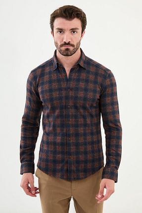پیراهن نارنجی مردانه اسلیم فیت Mcr - کد 859933277