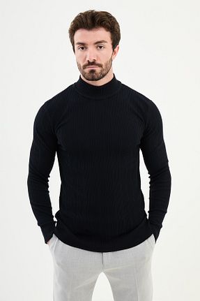 پلیور سرمه ای مردانه اسلیم فیت Mcr - کد 859932075