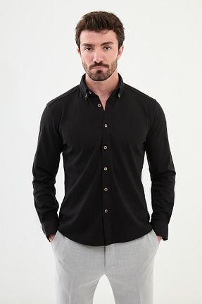 پیراهن مشکی مردانه اسلیم فیت Mcr - کد 859933006
