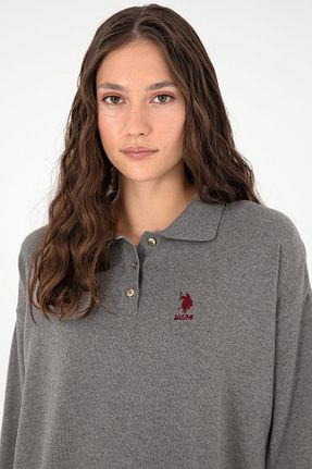 پلیور طوسی زنانه ساده U.S. Polo Assn. - کد 862508694