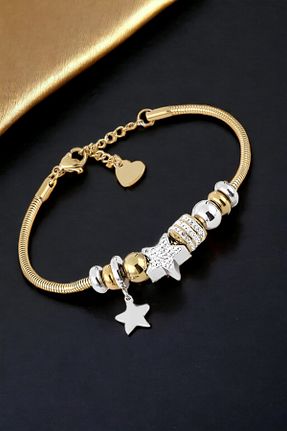 دستبند استیل (فولاد) طلائی زنانه استیل ضد زنگ Daniel Klein - کد 862564915