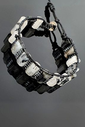 دستبند جواهر مشکی زنانه سنگ طبیعی Seven Art Jewelry - کد 328015794