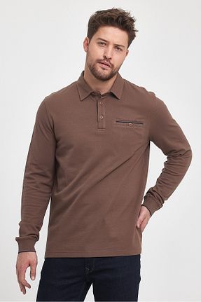 سوئیشرت قهوه ای مردانه ساده ENQUE - کد 862522388