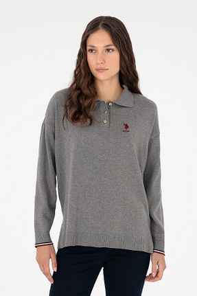 پلیور طوسی زنانه ساده U.S. Polo Assn. - کد 862508694