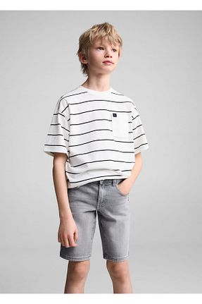 شلوارک و برمودا طوسی بچه گانه اسلیم فیت MANGO Kids - کد 820174737