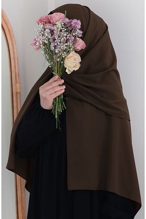 شال قهوه ای زنانه Medine İpeği suhneva - کد 862576301