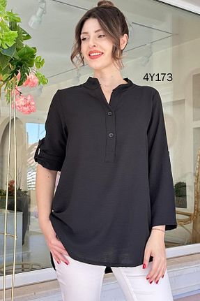 بلوز مشکی زنانه ساده İnce Topuk - کد 848633502