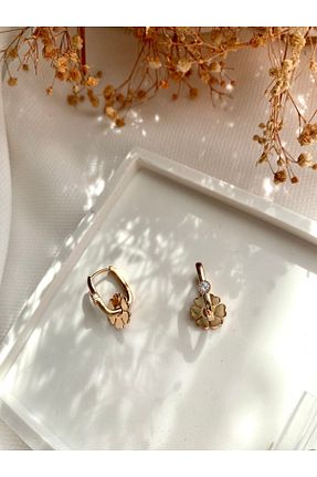 گوشواره جواهر طلائی زیرکن saren aksesuar - کد 812820926