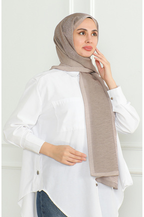 روسری قهوه ای پنبه ای sefamerve - کد 862593740