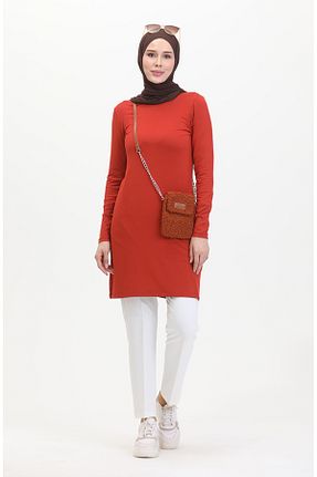 تونیک حجاب نارنجی زنانه بافتنی sefamerve - کد 862590126