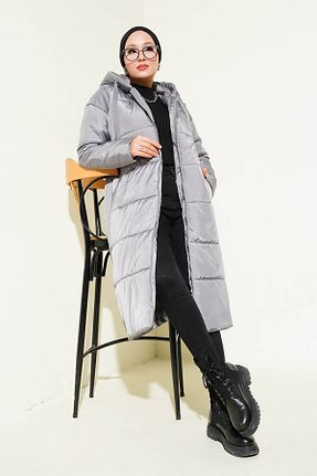 کاپشن حجاب طوسی زنانه پلی استر Bigdart - کد 862601452