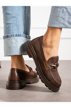 کفش لوفر قهوه ای زنانه جیر Alemdar Shoes - کد 862604934