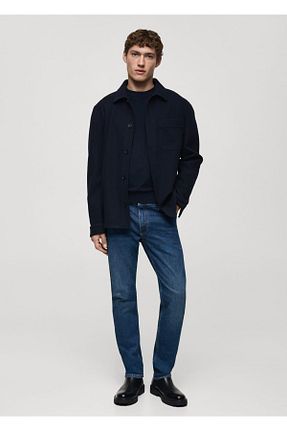شلوار جین آبی مردانه رگولار MANGO Man - کد 834501488