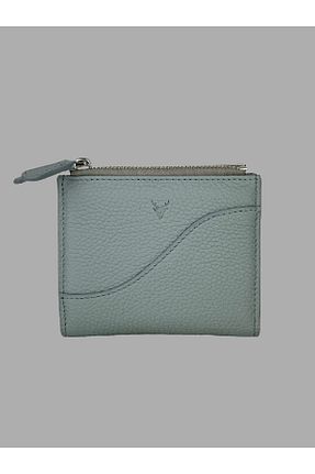 کیف پول طوسی زنانه چرم خالص Ahıska Deri - کد 862606182