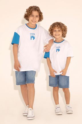 تیشرت سفید بچه گانه اورسایز U.S. Polo Assn. - کد 830453918