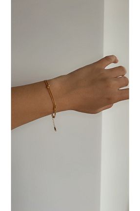 دستبند استیل (فولاد) طلائی زنانه استیل (فولاد) Doğaltaş - کد 340730390