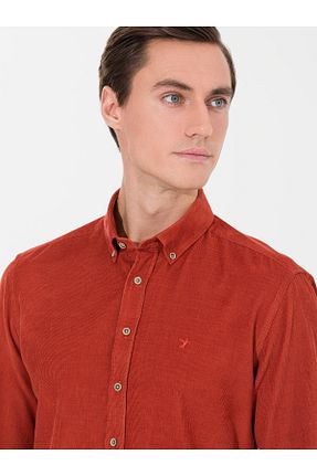 پیراهن نارنجی مردانه اسلیم فیت Cacharel - کد 862612379