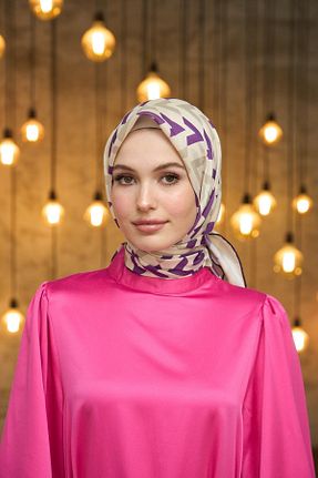 روسری بنفش پنبه ای İpekhan - کد 832758203