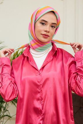 روسری صورتی پنبه ای İpekhan - کد 446563693