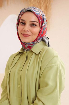 روسری قرمز پنبه پلی استر İpekhan - کد 681106947