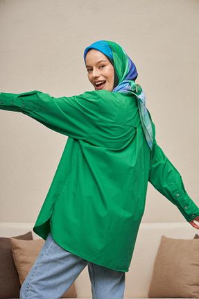 روسری آبی پنبه پلی استر İpekhan - کد 736286869