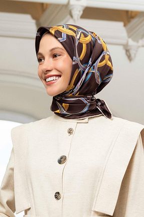 روسری قهوه ای İpek Tivil Armine - کد 862635100