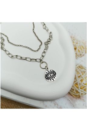 گردنبند جواهر سفید زنانه پوشش لاکی Bijustore - کد 860212621