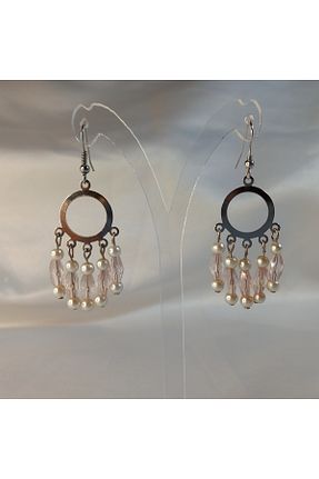 گوشواره جواهر بژ مروارید Crystal Atelier - کد 781615481