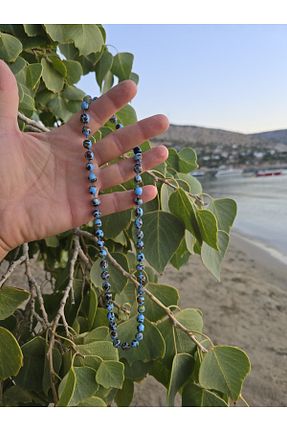 گردنبند جواهر آبی زنانه سنگ طبیعی Combin Accessory - کد 862687251