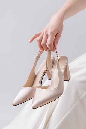 کفش استایلیتو بژ پاشنه ضخیم Mc vay Shoes - کد 862697931