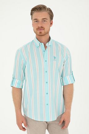 پیراهن آبی مردانه یقه دکمه دار U.S. Polo Assn. - کد 833008778