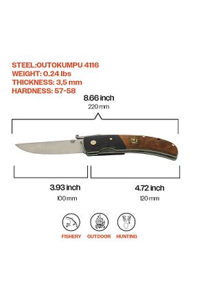 اکسسوری چاقو و قمه قهوه ای KAM KNIFE - کد 749105032