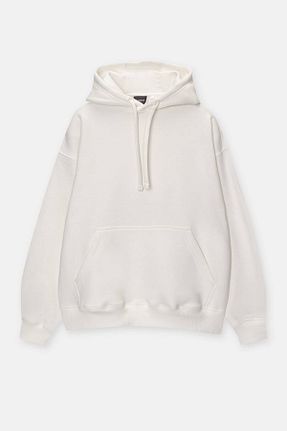 سوئیشرت سفید زنانه ساده Pull & Bear - کد 861883389